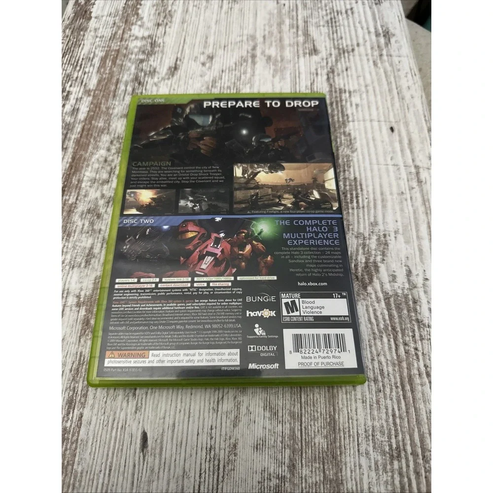 Xbox 360 Halo 3 ODST +Manual 2-Disc Set Xbox Live 2009 Used